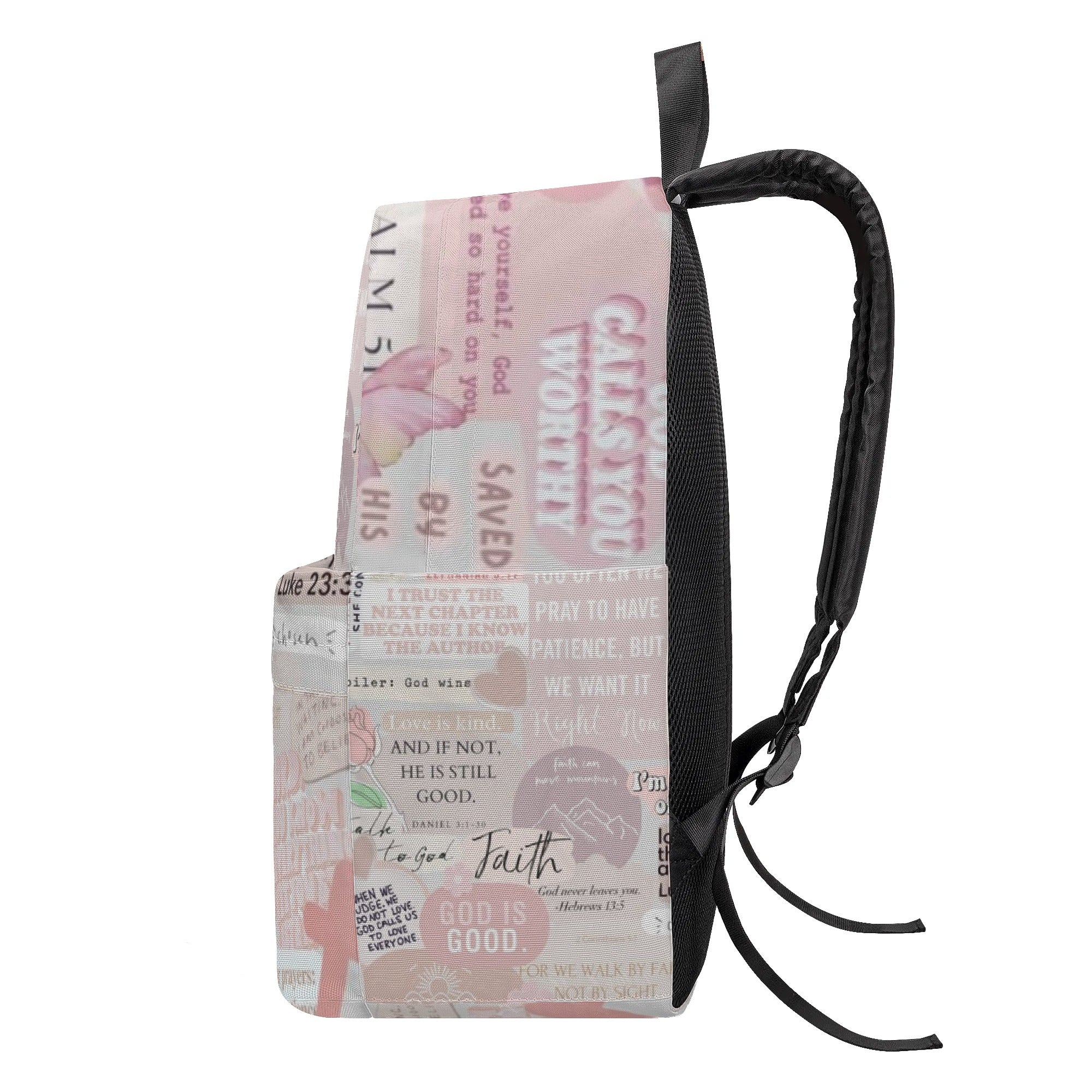 Faith Quote Christian Backpack – God Is Good, Bible Verses, Pastel Scripture Design Bag.PLAF43